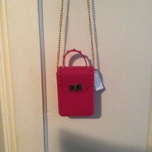 Shoulder or crossbody bag fuchsia pink